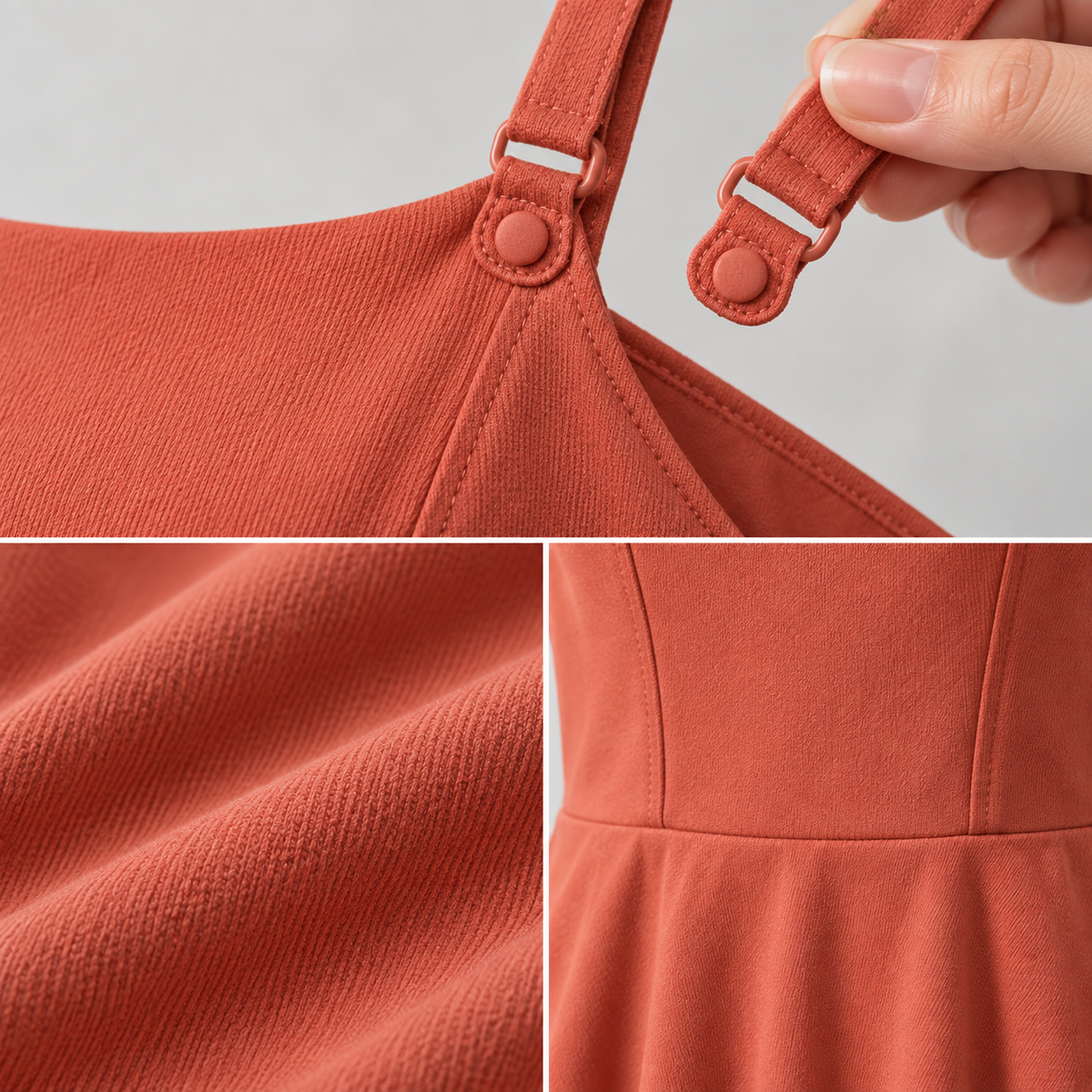 Maris Dress removable strap and waist seam detail