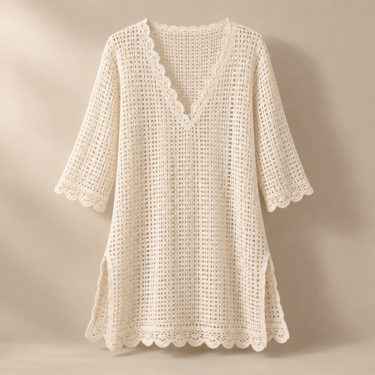 Sienna Crochet-Trim Cover-Up front view